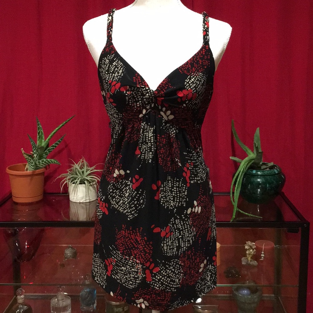 Sexy Black Print Sweetheart Neck Camisole Size M